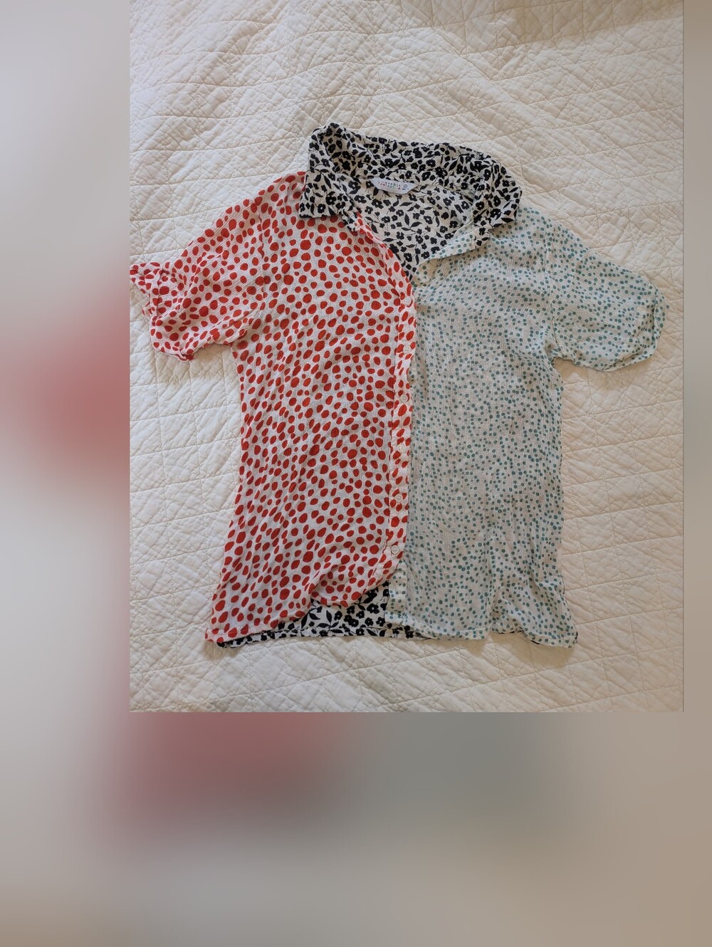 Compania Fantastica Mixed Print Short-Sleeve Button-Down Top
